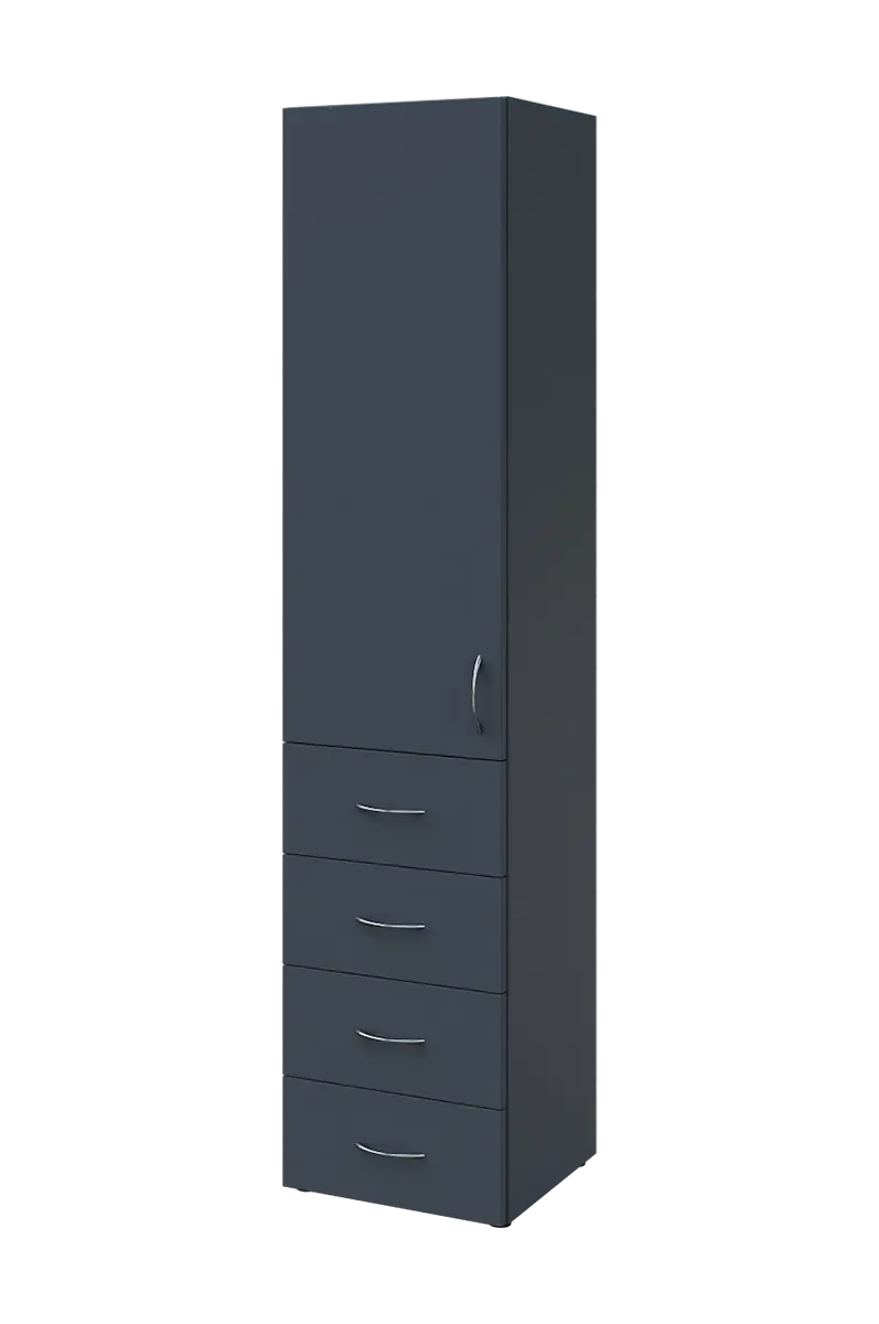 NN 5 - 44ZD skříň vysoká, 4-zásuvková/1-dveřová, levá, 1800x400x400, antracit